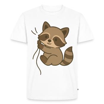 Snuggled up raccoon - Men's Premium Organic T-Shirt - white - Front - Nico (187cm)