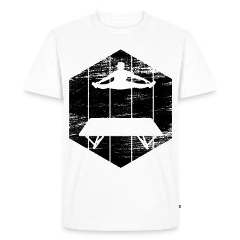 Dessin d’artiste de trampoline - T-shirt Premium bio Homme - blanc - Devant - Nico (187cm)