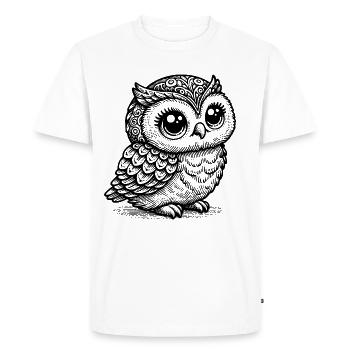 Mystic Owl – Black Animal Silhouette - Men's Premium Organic T-Shirt - white - Front - Nico (187cm)