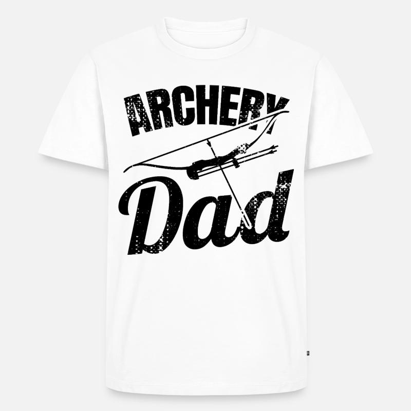 Bogenschießen Papa - Männer Premium Bio T-Shirt - Weiß