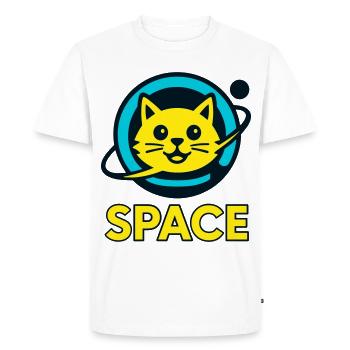 Chat de l’espace - T-shirt Premium bio Homme - blanc - Devant - Nico (187cm)