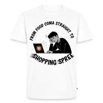 Virée shopping du Black Friday - T-shirt Premium bio Homme - blanc - Devant - Nico (187cm)