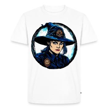 Sorcières Police / Policière Sorcière - T-shirt Premium bio Homme - blanc - Devant - Nico (187cm)
