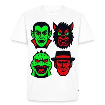 4 Spooky Monsters - Men's Premium Organic T-Shirt - white - Front - Nico (187cm)