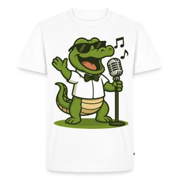 Karaoké Gator - T-shirt Premium bio Homme - blanc - Devant - Nico (187cm)