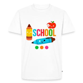 Chemise Hello School Retour à l’école Style Kawaii - T-shirt Premium bio Homme - blanc - Devant - Nico (187cm)