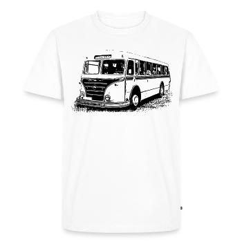 Vintage Bus Power - Men's Premium Organic T-Shirt - white - Front - Nico (187cm)