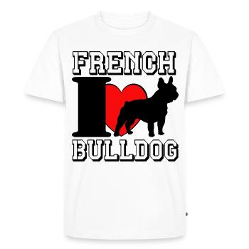 Bouledogue français .............................. - T-shirt Premium bio Homme - blanc - Devant - Nico (187cm)