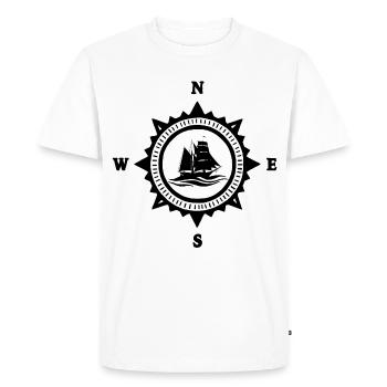 The Black Boat and the Compass - Men's Premium Organic T-Shirt - white - Front - Nico (187cm)