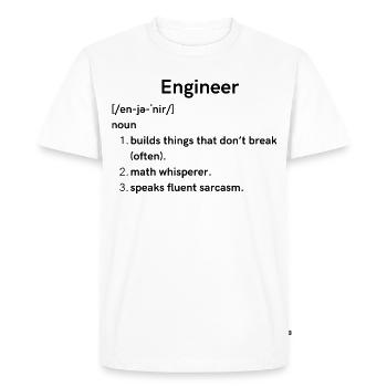 engineer  - Men's Premium Organic T-Shirt - white - Front - Nico (187cm)