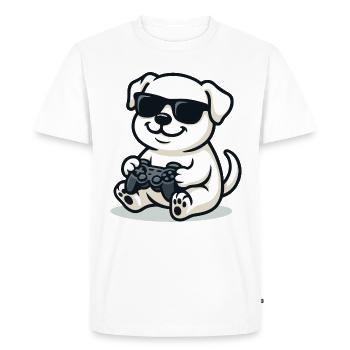 Controller Pup - Men's Premium Organic T-Shirt - white - Front - Nico (187cm)