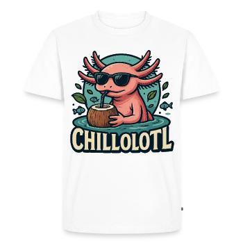 Chillolotl – Just dive in - Men's Premium Organic T-Shirt - white - Front - Nico (187cm)