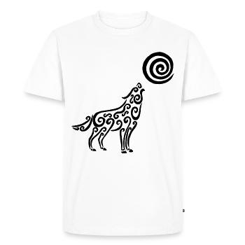 The Black Wolf and the Moon - Men's Premium Organic T-Shirt - white - Front - Nico (187cm)