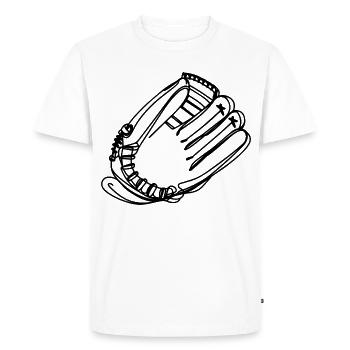 Dessin de gant de baseball - T-shirt Premium bio Homme - blanc - Devant - Nico (187cm)
