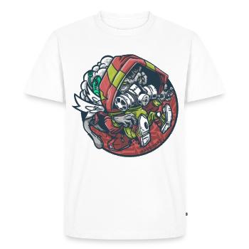 Astronaute Zombie au Casque Rouge - T-shirt Premium bio Homme - blanc - Devant - Nico (187cm)