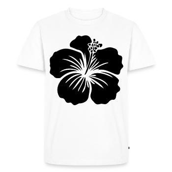 Hibiscus Flower – SVG Black or White Icon Icon - Men's Premium Organic T-Shirt - white - Front - Nico (187cm)