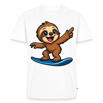 Tenue de plage cool Sloth Surfer pour enfants - T-shirt Premium bio Homme - blanc - Devant - Nico (187cm)
