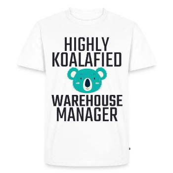Warehouse Manager Koalafied - Men's Premium Organic T-Shirt - white - Front - Nico (187cm)