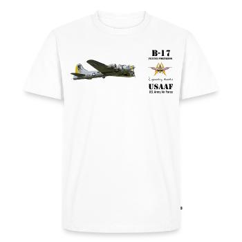 B-17 Forteresse volante - T-shirt Premium bio Homme - blanc - Devant - Nico (187cm)