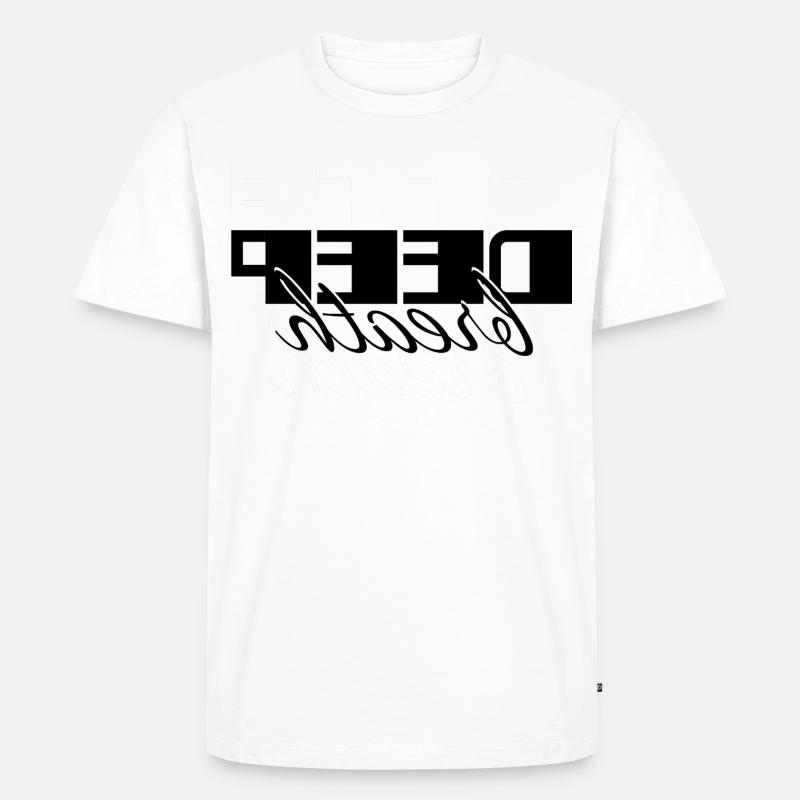 Deep Breath Elegantes Selbstfürsorge-Skriptdesign - Männer Premium Bio T-Shirt - Weiß