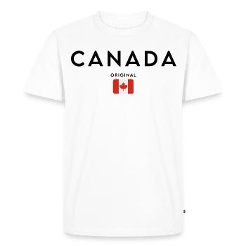 Canadian pride, minimalist sleek design - Men's Premium Organic T-Shirt - white - Front - Nico (187cm)