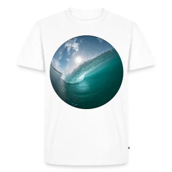 Breakwater Beach Pattern - Men's Premium Organic T-Shirt - white - Front - Nico (187cm)