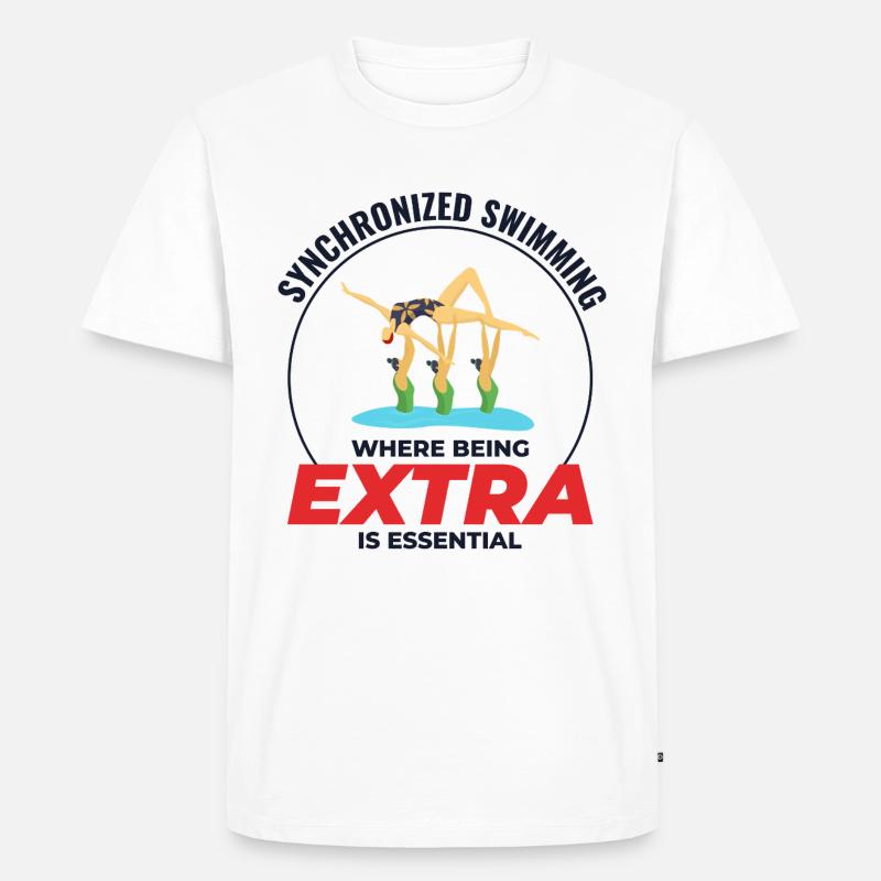 Synchronschwimmen, wo man extra ist - Männer Premium Bio T-Shirt - Weiß