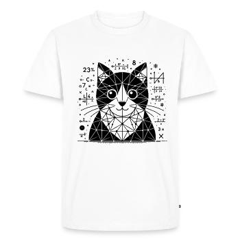 Chat des mathématiciens et des astronomes - T-shirt Premium bio Homme - blanc - Devant - Nico (187cm)