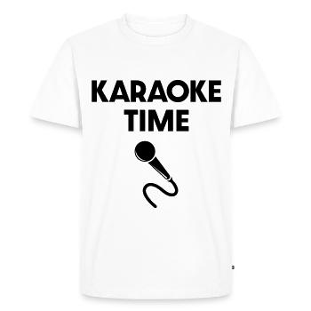 Heure du karaoké - T-shirt Premium bio Homme - blanc - Devant - Nico (187cm)