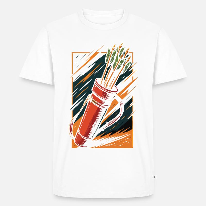 Bogenschießen Bogen Köcher Pfeile Design - Männer Premium Bio T-Shirt - Weiß