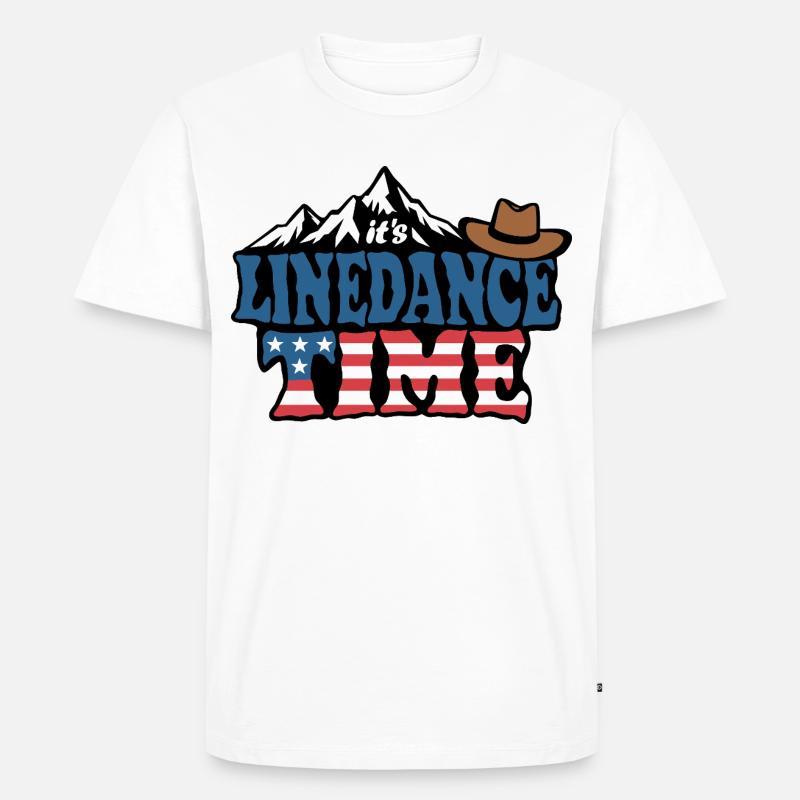 It's linedance time, Linedancing, Country Fan - Männer Premium Bio T-Shirt - Weiß