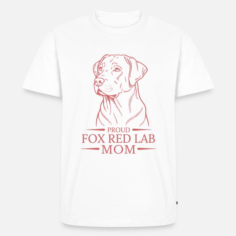 Proud Fox Red Lab Mom - Männer Premium Bio T-Shirt - Weiß