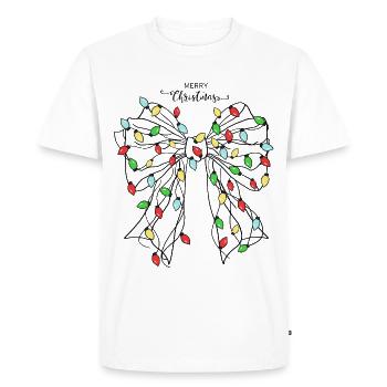 Festive Christmas Light Butterfly Design - Men's Premium Organic T-Shirt - white - Front - Nico (187cm)