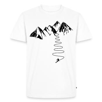 Cadeau Skieur De Haute Montagne Alpes Pyrenees - T-shirt Premium bio Homme - blanc - Devant - Nico (187cm)