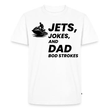 Funny Jet Ski Dad Bod Summer  - Men's Premium Organic T-Shirt - white - Front - Nico (187cm)