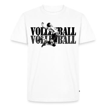 Dynamic volleyball player in action - Men's Premium Organic T-Shirt - white - Front - Nico (187cm)