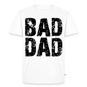 Mauvais papa Cadeau de fête des pères Papa - T-shirt Premium bio Homme - blanc - Devant - Nico (187cm)
