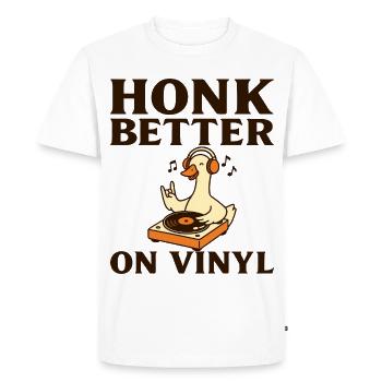 Oie DJ Humour Collectionneur De Vinyle - T-shirt Premium bio Homme - blanc - Devant - Nico (187cm)