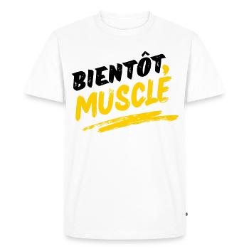 Energetic Muscular Design in Urban Style - Men's Premium Organic T-Shirt - white - Front - Nico (187cm)