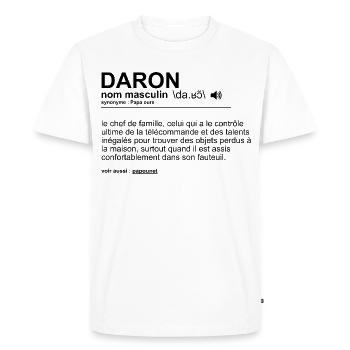 Daron Papa Gift Man Humor Father's Day - Men's Premium Organic T-Shirt - white - Front - Nico (187cm)
