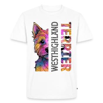 Terrier coloré des Highlands de l’Ouest - T-shirt Premium bio Homme - blanc - Devant - Nico (187cm)