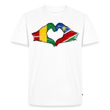 Drapeau de la Guinée et de la Namibie en forme de cœur - T-shirt Premium bio Homme - blanc - Devant - Nico (187cm)
