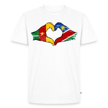 Drapeau de Kemerun Namibie en forme de cœur - T-shirt Premium bio Homme - blanc - Devant - Nico (187cm)
