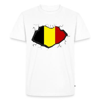 Drapeau de la Belgique - T-shirt Premium bio Homme - blanc - Devant - Nico (187cm)
