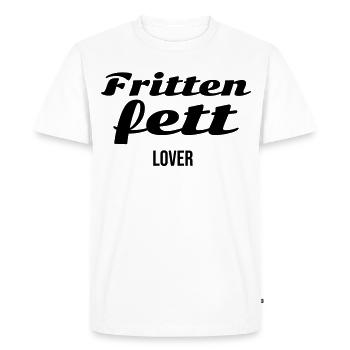 Frittfett Lover - Men's Premium Organic T-Shirt - white - Front - Nico (187cm)