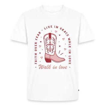 Christian girl faith pink quotes walk in love - Men's Premium Organic T-Shirt - white - Front - Nico (187cm)