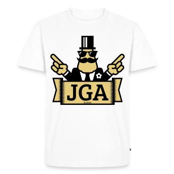 JGA hand signals (bachelor party / 2C) - Men's Premium Organic T-Shirt - white - Front - Nico (187cm)