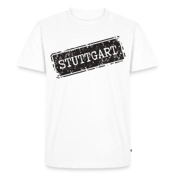 Stuttgart City name Urban Design - Men's Premium Organic T-Shirt - white - Front - Nico (187cm)