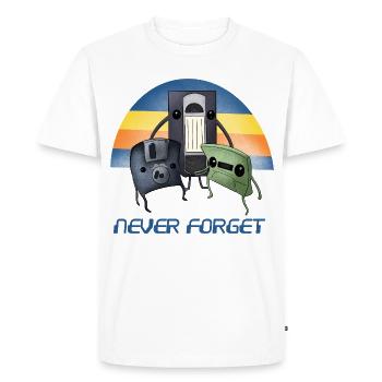 N’oubliez jamais Retro 90s Cassette VHS Disquette - T-shirt Premium bio Homme - blanc - Devant - Nico (187cm)