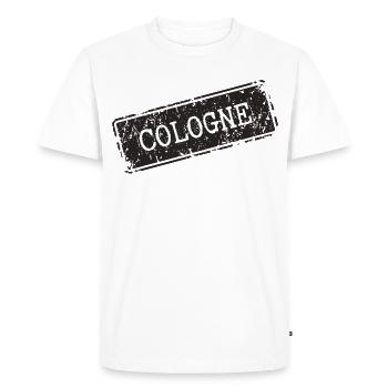 Vintage City Brand Cologne Lettering - Men's Premium Organic T-Shirt - white - Front - Nico (187cm)